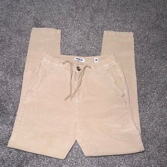 Pants - Circle of Trust Women's Khaki Linen Drawstring Pants - Size 28 (Size 6)